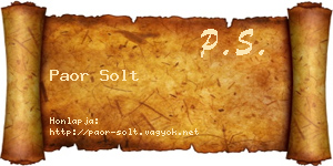 Paor Solt névjegykártya